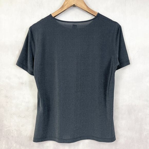 Valentino Jeans T-Shirt L Black Stretch Designer Tee Minimalist Streetwear Slim‎ - Picture 3 of 10